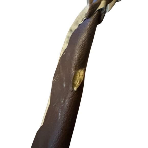 Vintage Brown Vinyl Gun Soft Case Zipper & Handles Tan Trim Labeled 56 40 READ - Picture 5 of 8